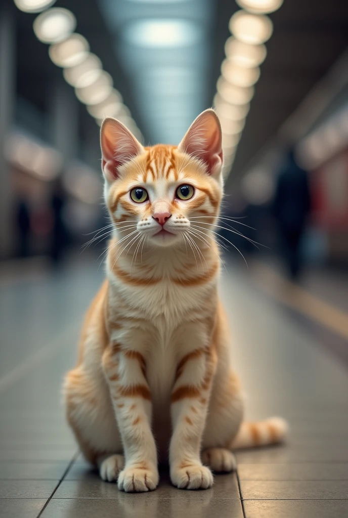 Cute cat cat,Personification,Standing,Photographer image,At Beijing Railway Station