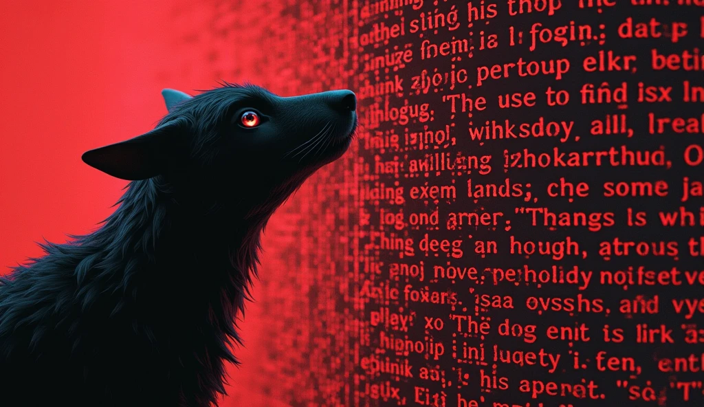 a phrase written links in the middle of the screen with the animal next to it in black and red colors