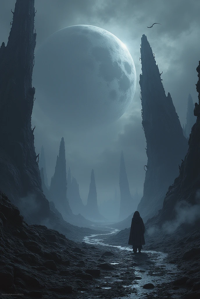 I would like to create something along these lines: chronicles of a planet in the void, something nihilistic and dystopian with a touch of cosmic horror., I want the measures to be for a background for YouTube 