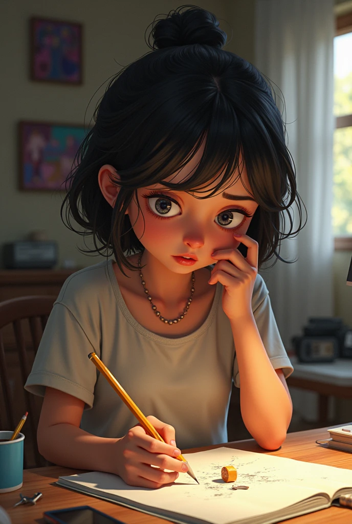 You can draw a person whose pencil broke.?