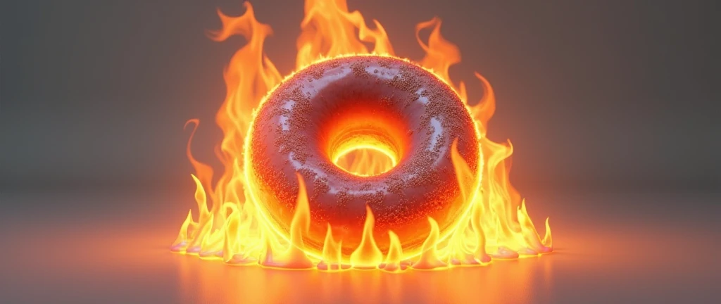 Donut on fire