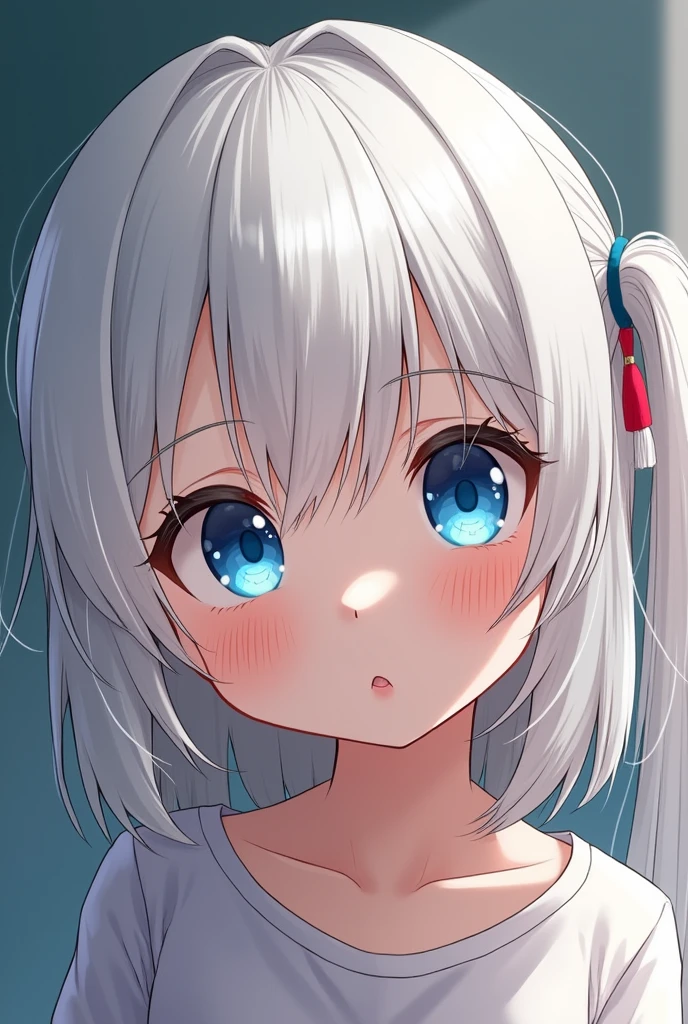 Girl 5 years old blue eyes white hair good figure innocent