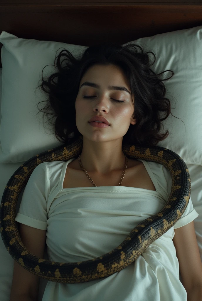 A woman was sleeping in bed when a snake entered her anus.