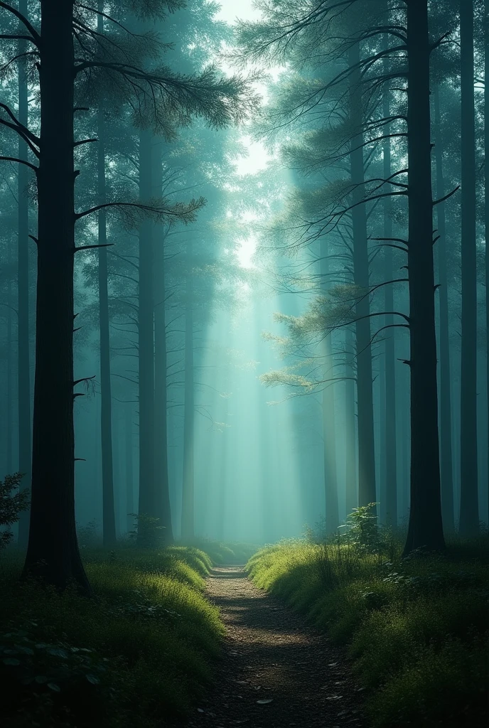 Scene conceptual design Tyndall Effect forest
