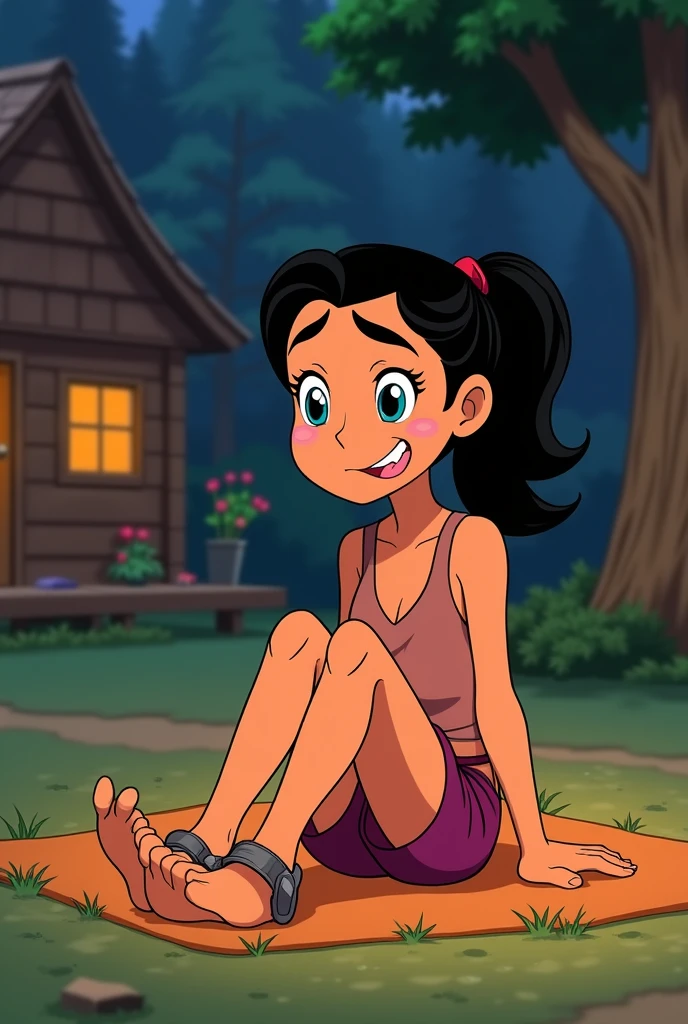 Priya getting her feet tickle from total drama island