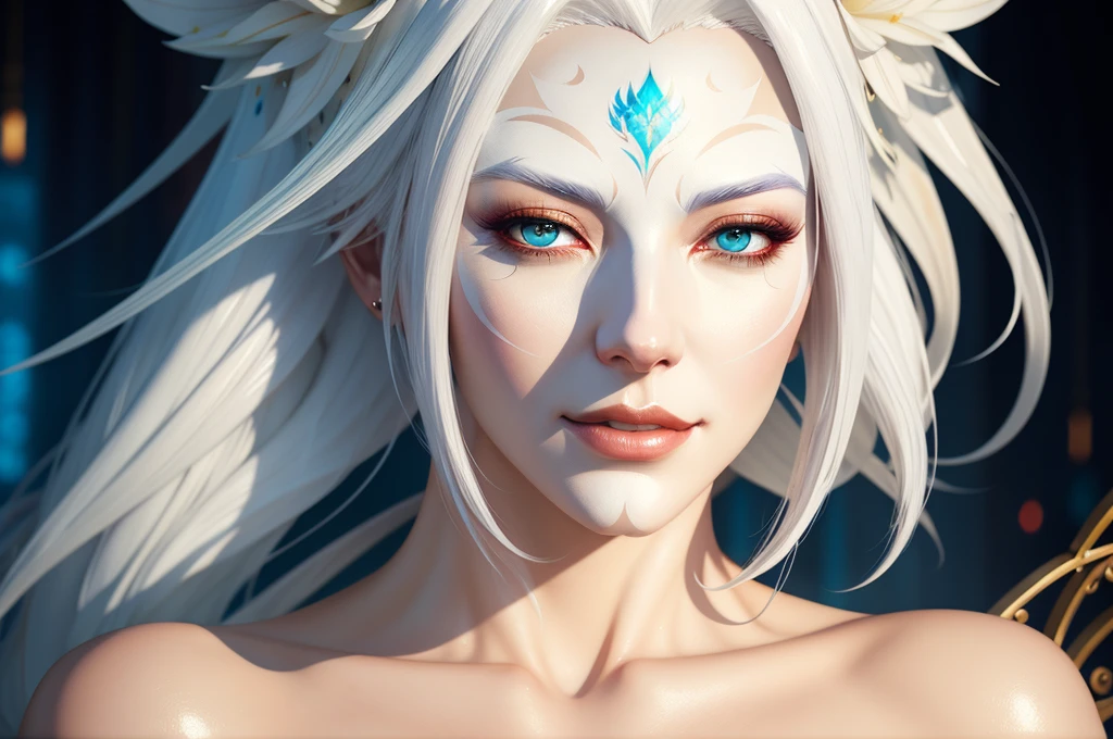 a close up of a woman with white hair and a white mask, beautiful character painting, guweiz, artwork in the style of guweiz, white haired deity, by Yang J, epic exquisite character art, stunning character art, by Fan Qi, by Wuzhun Shifan, guweiz on pixiv artstation