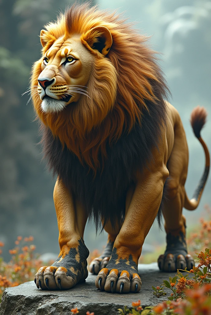 An animal that contains several parts of several animals, thus creating an animal with a meaning of several animals, EXAMPLE, the paws of a lion, It represents the strength when stepping or things like that etc.