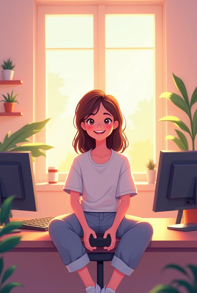 Set up gamer in light colors