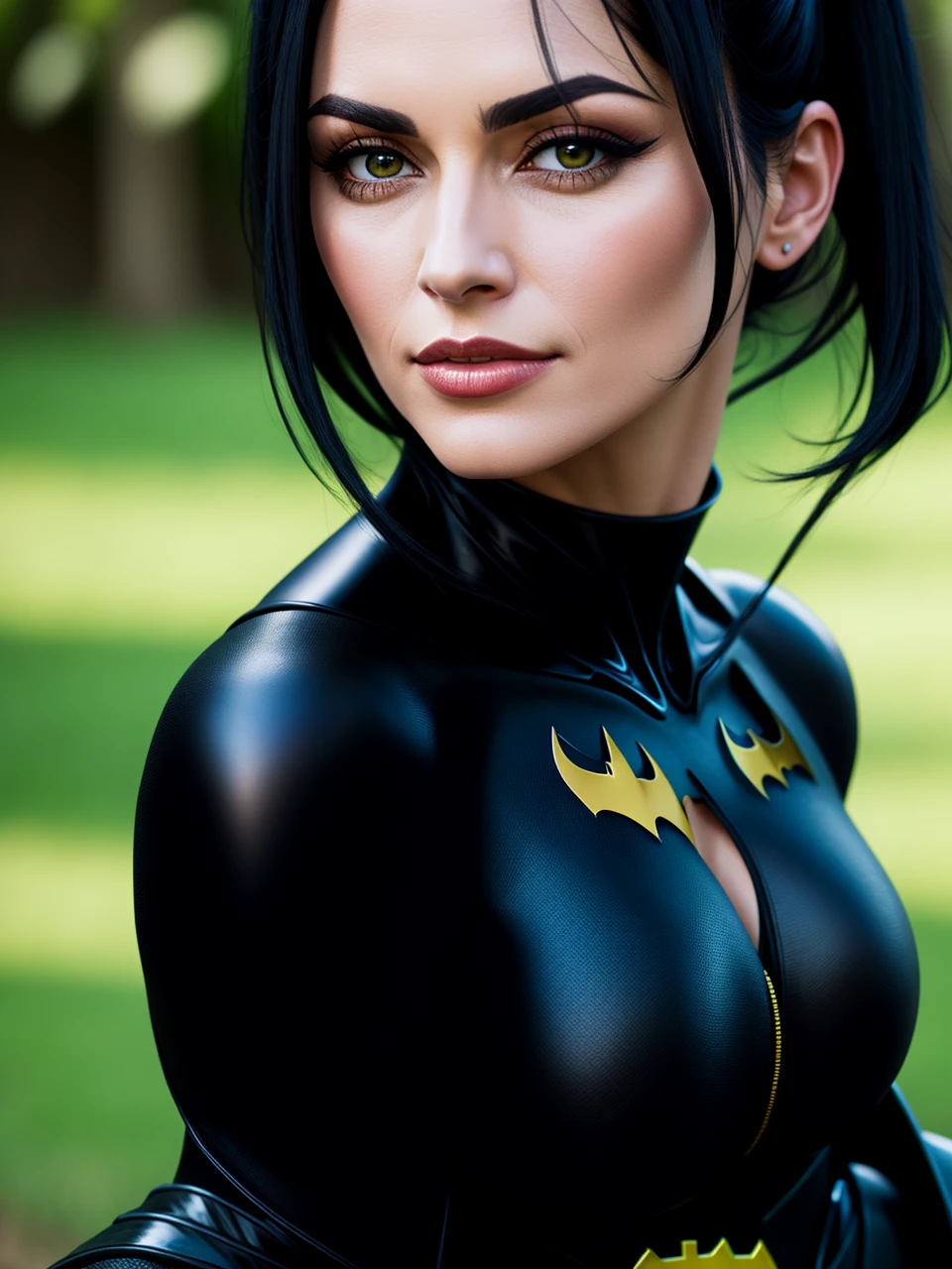 Marie , black hair , black eyes , BC Batman, has ,