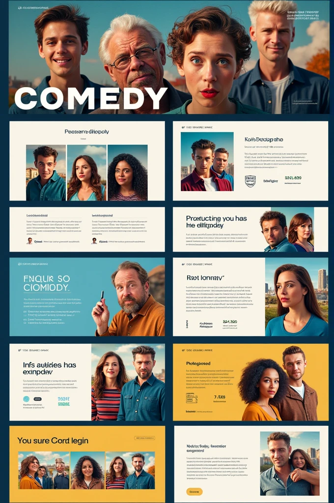 Generate a pitch deck tamplate for comedy gener movie.