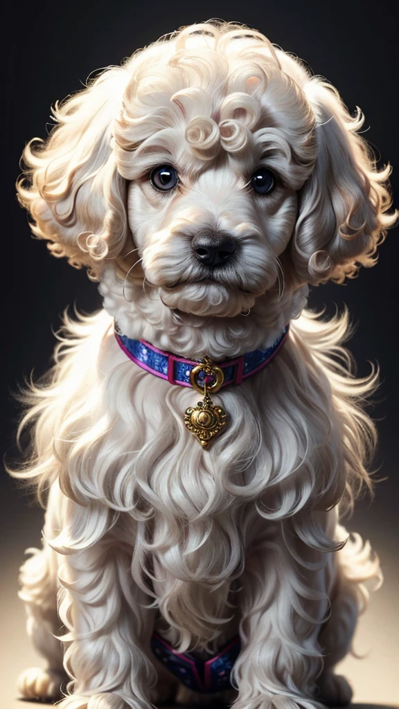 a small white poodle dog, extremely detailed, highly realistic, adorable expression, fluffy fur, curly hair, pet, cute, photorealistic, 8k, best quality, masterpiece, intricate details, sharp focus, studio lighting, vibrant colors, natural lighting