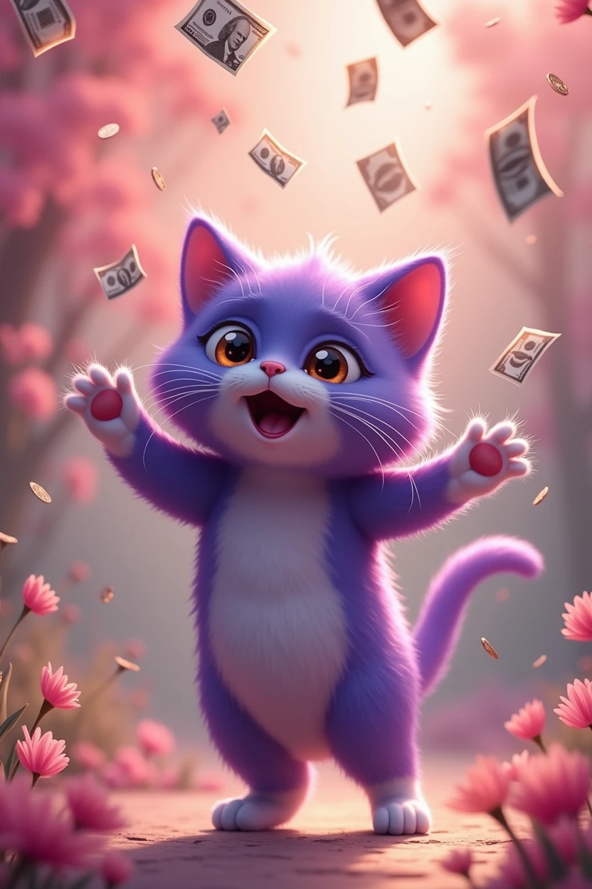 When you talk to other cats, money will appear.