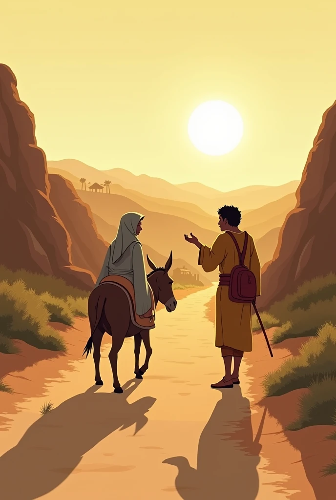 After a while another person said, "Why are you walking? Ride a donkey!"
