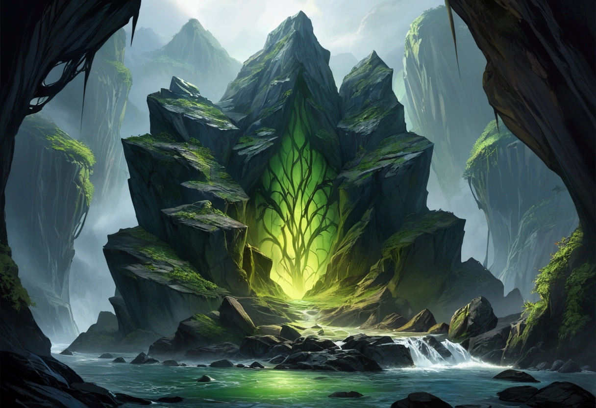Hell, background image, Realistic Digital Painting with Concept Art Elements"," digital painting," "concept art," "realistic," "high detail", "Sin of envy region" "water-darkness-rigid rocks-" , "be imgantive"