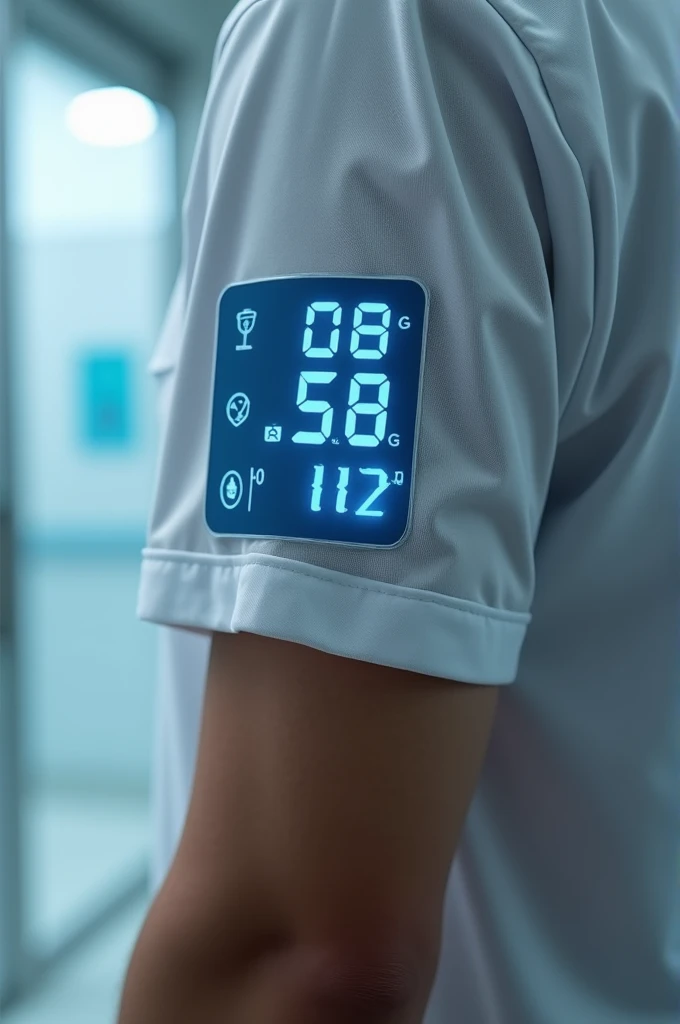 Square arm patch with blood pressure measurement numbers