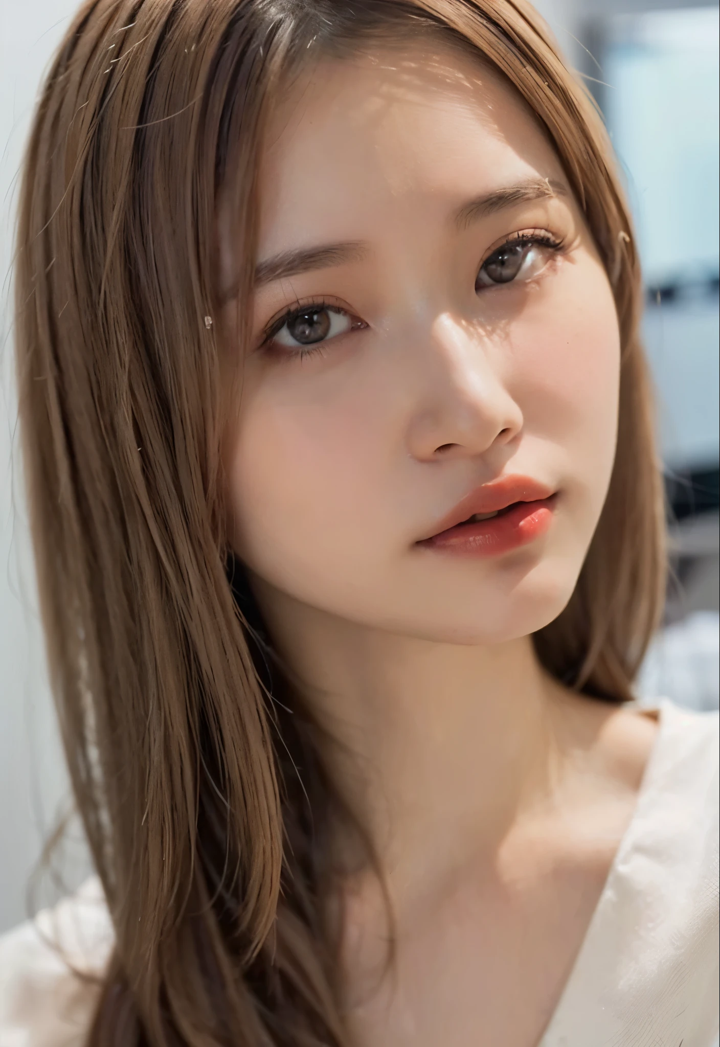 ((Extremely precise and accurate anatomy:1.0)), (photo Realistic:1.4), (hyper Realistic:1.4), (最高品質のRealisticな肌の質感:1.4), (Improvement of quality:1.4), (Enhances the beauty of skin texture:1.1), Clean and glowing skin, mesh, thin:1.2, (Realistic:1.3), Realisticなライティング, (Smoother lighting:1.05), (Improving the quality of cinema lighting:0.9), Backlight, A gentle light for your face, Ray Tracing, (Bright light:1.2), 32K, One Japanese woman, fine grain, Detailed face, (Film Grain:1.1),(Accentuates body lines:1.1), High resolution, Natural look, Kind eyes, Improves hair quality, Delicate light and shadow, Transparent muscles, Graceful pose, Beautiful Eyes, Sharp details, Soft light reflection, Beautiful contours, Delicate skin tone, Fine hair texture,Cute Japanese Women Photos, Little Woman, 20-year-old, Beautiful and perfect face, brown, Beautiful Face, 