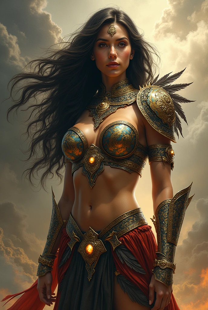 Quetzalcoatl beautiful woman version with warrior armor