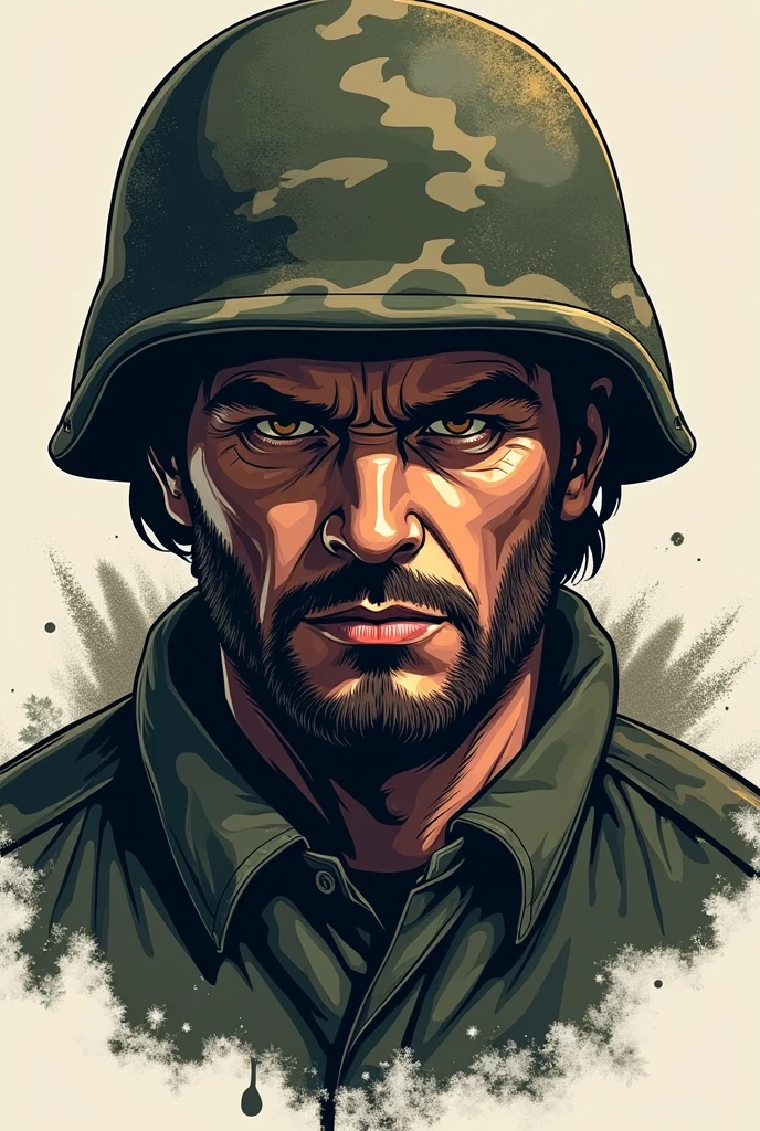 Draw a army ranger face as a logo
