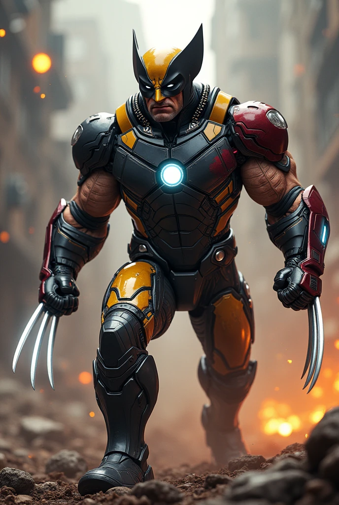 Wolverine fuse with Iron man with a wolverine pose