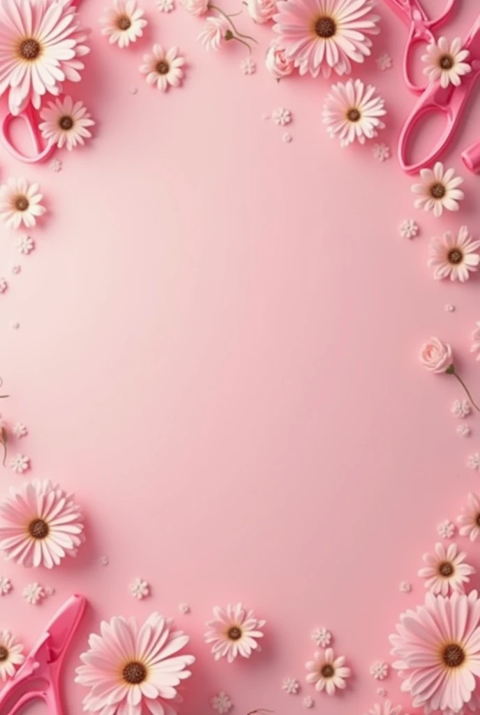 I need an image promoting a hair salon (template for adding text) with pink background