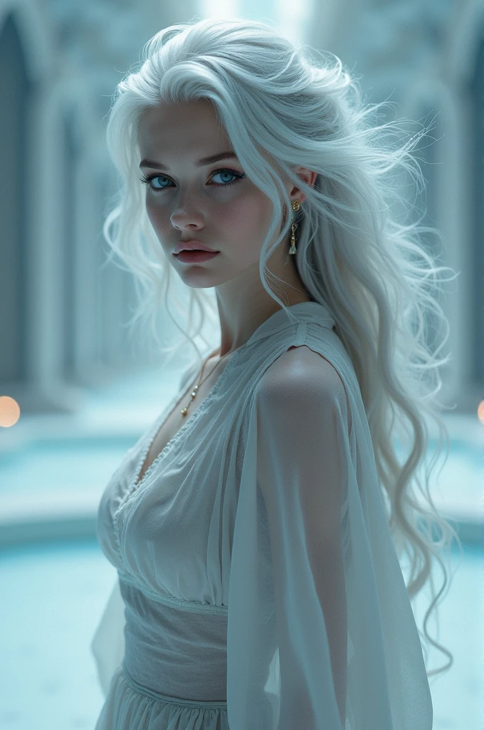 Woman, 20s, Silver hair, Wolf hair, Cool