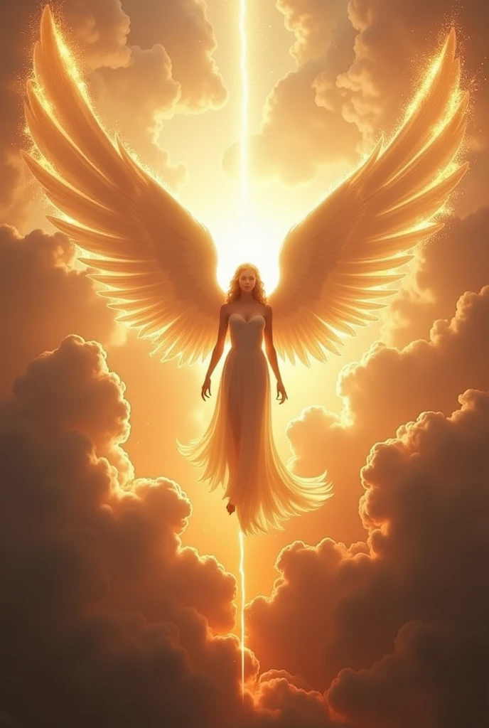 Biblically angel with cloud and fire