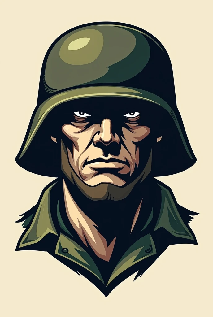 A army face as a simple logo to draw