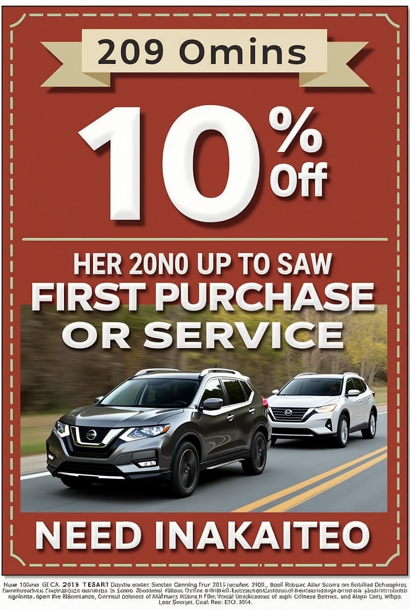 10% OFF FOR FIRST PURCHASE OR SERVICE 