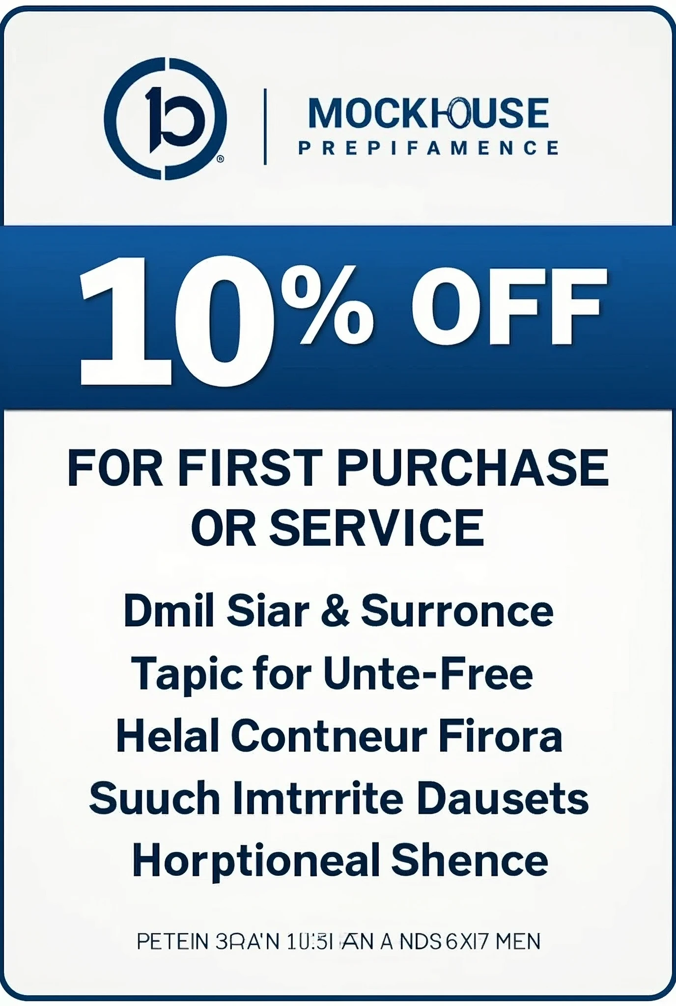 10% OFF FOR FIRST PURCHASE OR SERVICE