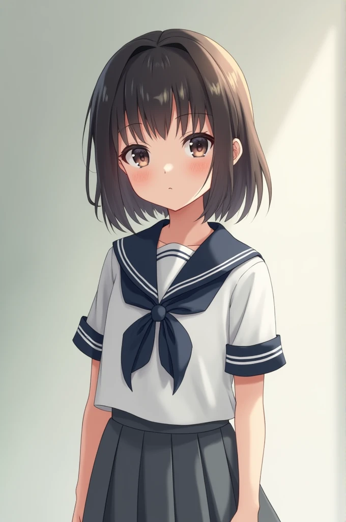 A girl in a schoolgirl uniform 
