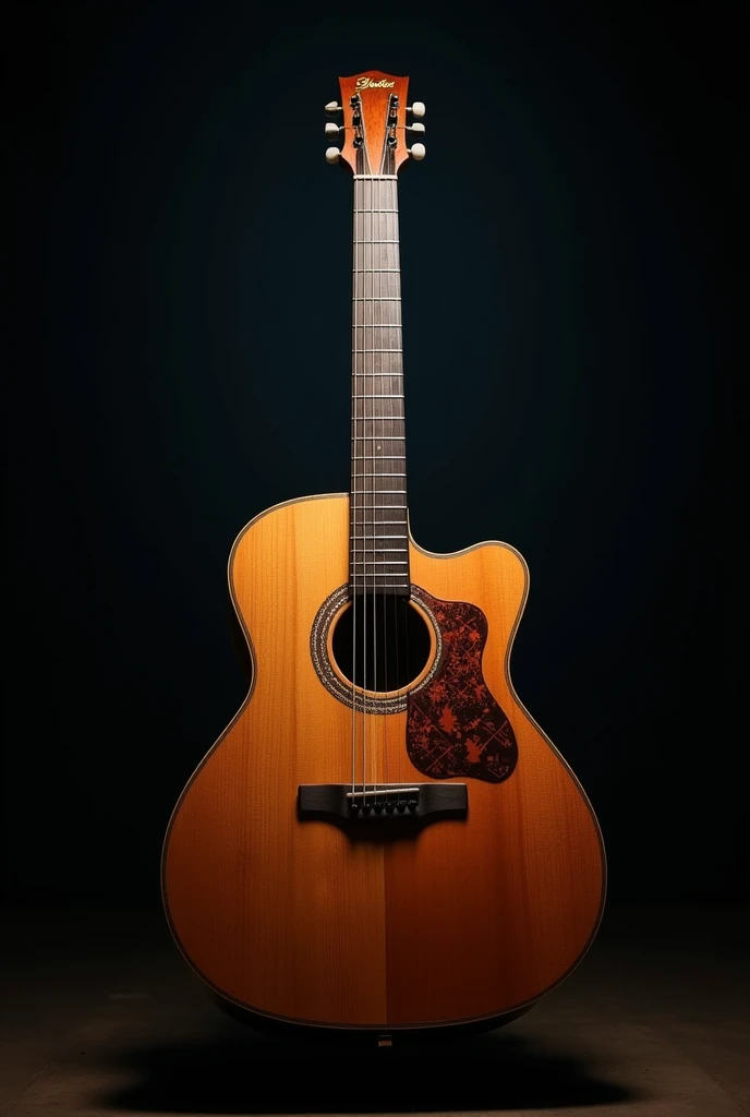 Joan Sebastian&#39;s guitar on a dark background 