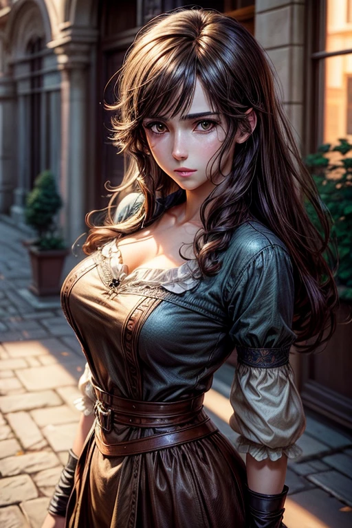 Anime girl with brown hair and brown eyes, character portrait of Cassandra Austen, photorealism, realistic anime art style by Makoto Shinkai, highly detailed, soft lighting, vibrant colors, 8k resolution, masterpiece