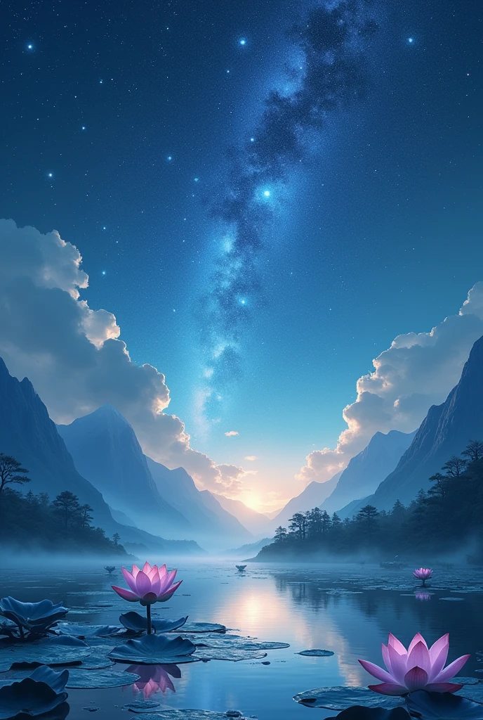 Flying Stars Fly Far Away Crossing the Guan River，Ask the lotus how it knows the color of ice and snow