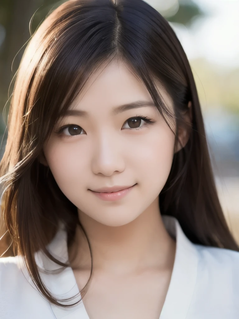 best quality, face focus, soft light, ultra high res, (photorealistic:1.4), RAW photo,(Shinozaki Ai), white skin, kawaii,
1 Japanese girl, solo, cute, (smile), (pupil, lights in the eyes), detailed beautiful face, Medium-sized breasts,(high resolution detail of human skin texture),(long hair),(portrait), upper body, white traditional kimono, no makeup
