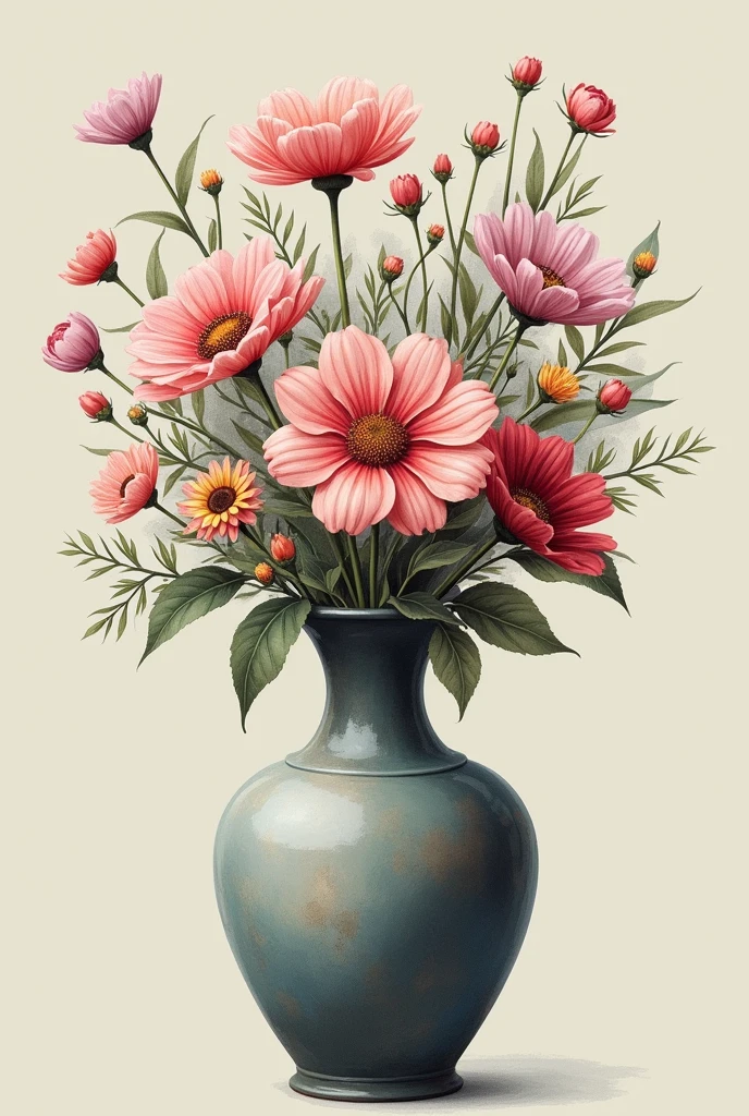 Vase with flowers for symmetry 