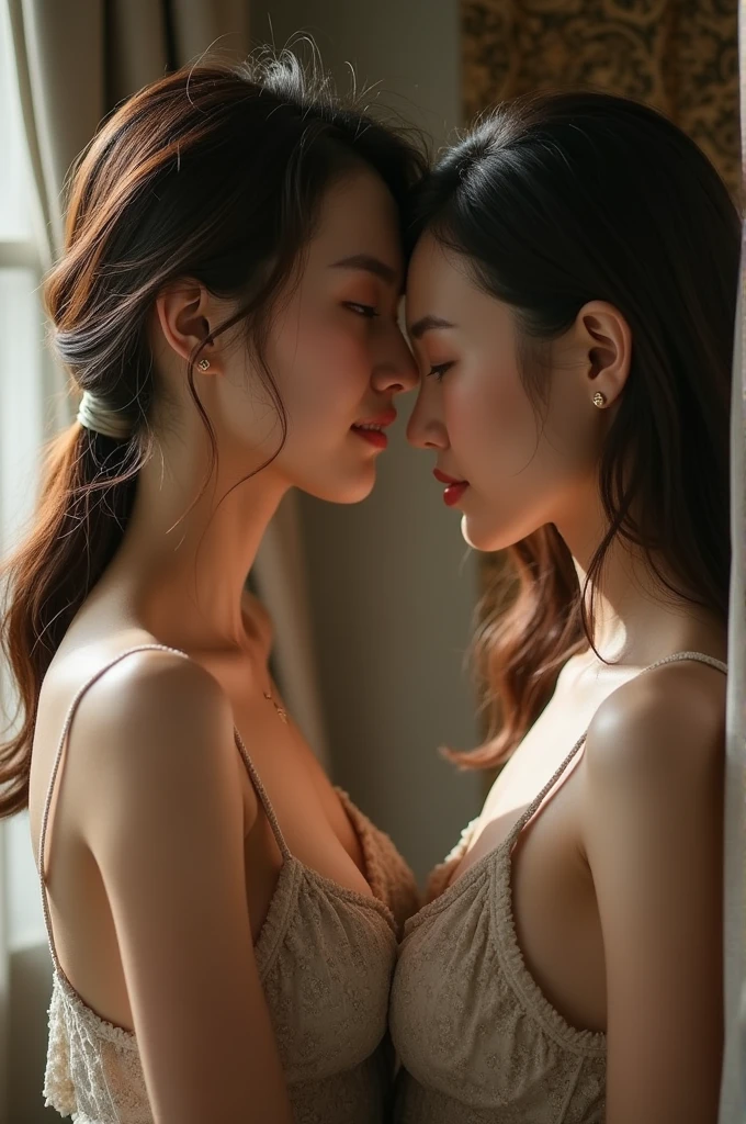 Hu Tao feels her breasts rubbing against each other