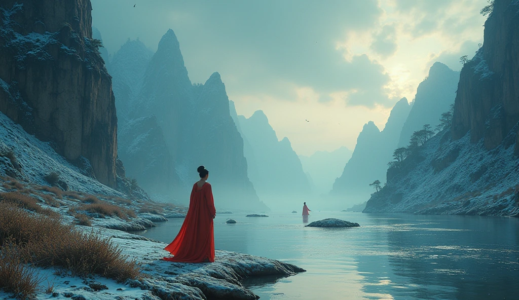 One picture describes five scenes，Movie storyboard scene 1:The sky rises straight up and destroys the vast，The Endless Tai Chi Long Scene 2:I haven&#39;t seen blood and grief for years，Forgetting Life and Death and Living in the Dust, Scene 3:Flying Stars Fly Far Away Crossing the Guan River，Ask the Lotus How to Know the Color of Ice and Snow Scene 4:Why hate the desolation after drinking，One Sorrow Is Not Enough to Unite the River Scene 5:The moon falls on the eaves of clothes，Borrowing a sword to pick flowers and scatter branches