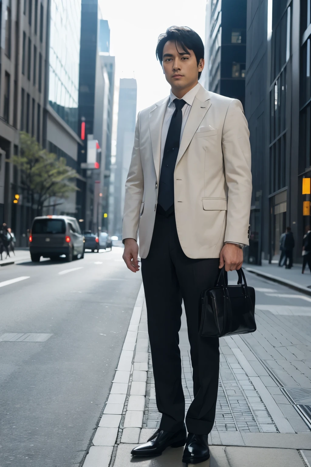 A high-spec businessman working in Marunouchi　The whole body is shown
