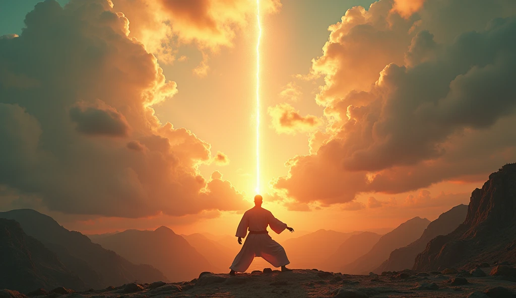 The sky rises straight up and destroys the vast,The endless Tai Chi,Movie storyboard,8K Ultra HD,Photographic quality
