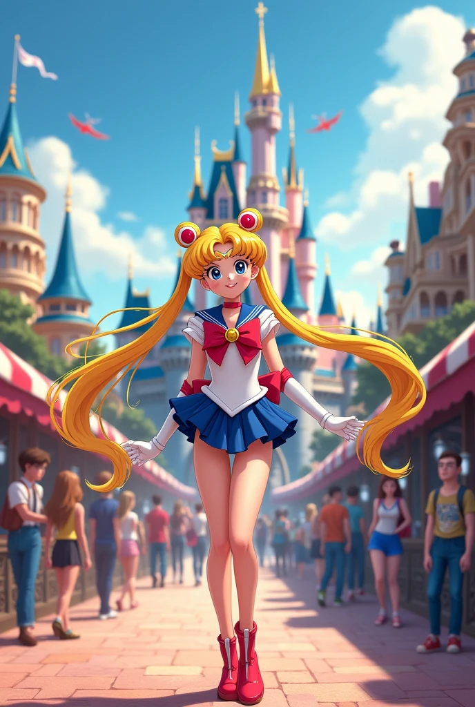 Sailor Moon goes to Disneyland with her hair down