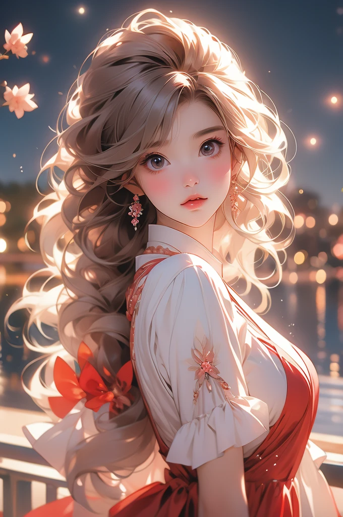 A woman in a red and white dress posing for a photo, anime girl Cosplay, ayaka Cosplay, Haruno sakura, anime Cosplay, Sakura Kinomoto, Madoka Kaname, Cosplay, Cosplay photo, Sakura from Cardcaptor Sakura, Cosplayer, Real life anime girls, rei hiroe, sakimi chan, Eat and drink, kinmoza!、Highest quality、High resolution、Detailed Background、(beautiful face in every detail)、Anatomically correct、beautiful, Smooth Skin、age Beauty、well-groomed eyebrows、Full Body Shot