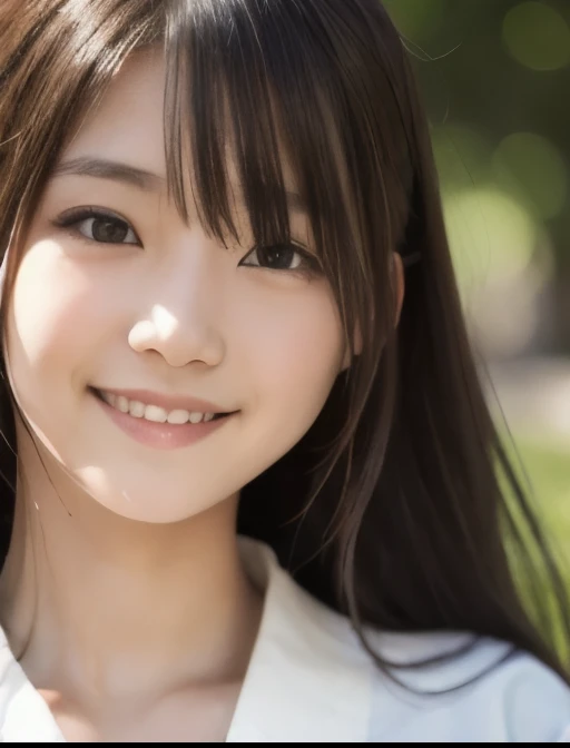 best quality, face focus, soft light, ultra high res, (photorealistic:1.4), RAW photo,(Shinozaki Ai), white skin, kawaii,
1 Japanese girl, solo, cute, (smile), (pupil, lights in the eyes),  detailed beautiful face, Medium-sized breasts,(high resolution detail of human skin texture),(long hair),(portrait), upper body, white traditional kimono, no makeup