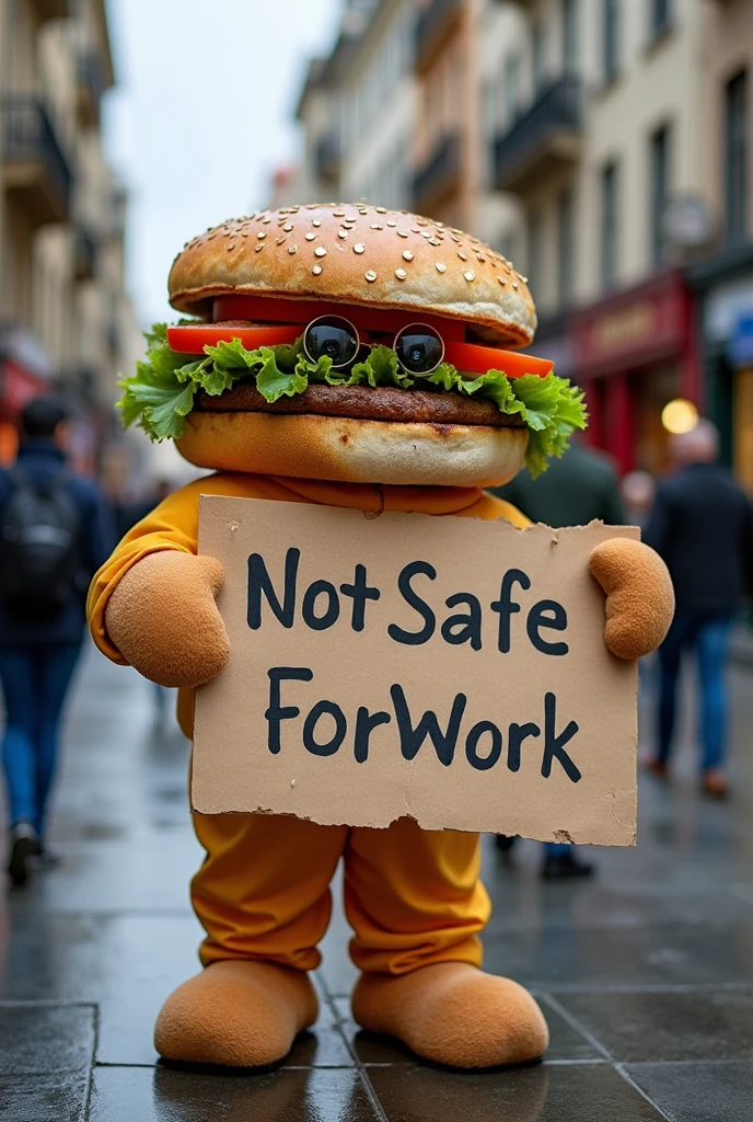 Sandwich Man, signboard, "NotSafeForWork", "Why were you born?", 