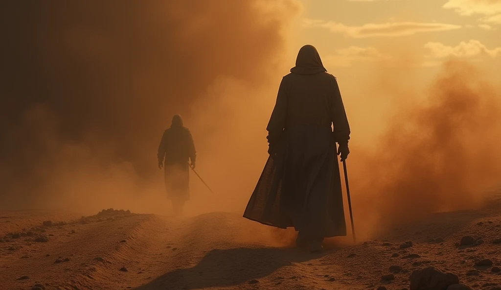 I haven't seen blood and grief for years,Forgetting life and death in the dust,(Movie storyboard),(8K Ultra HD),(Photographic quality)