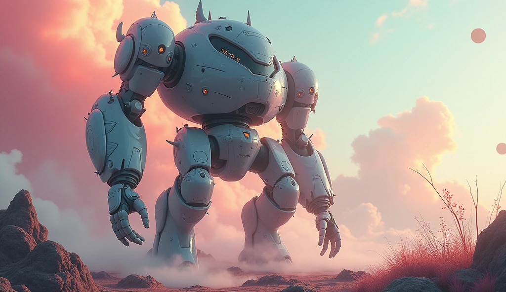Ancient Japanese ghost mecha、Chinese Punk、space opera、Science fiction、Ancient Futurism、mystery、Bright、Asymmetrical dense composition、32k UHD、Movie光、Mood light、Movie、Pastel color palette、Surreal、Degrees of Freedom、Natural Volumetric Light。