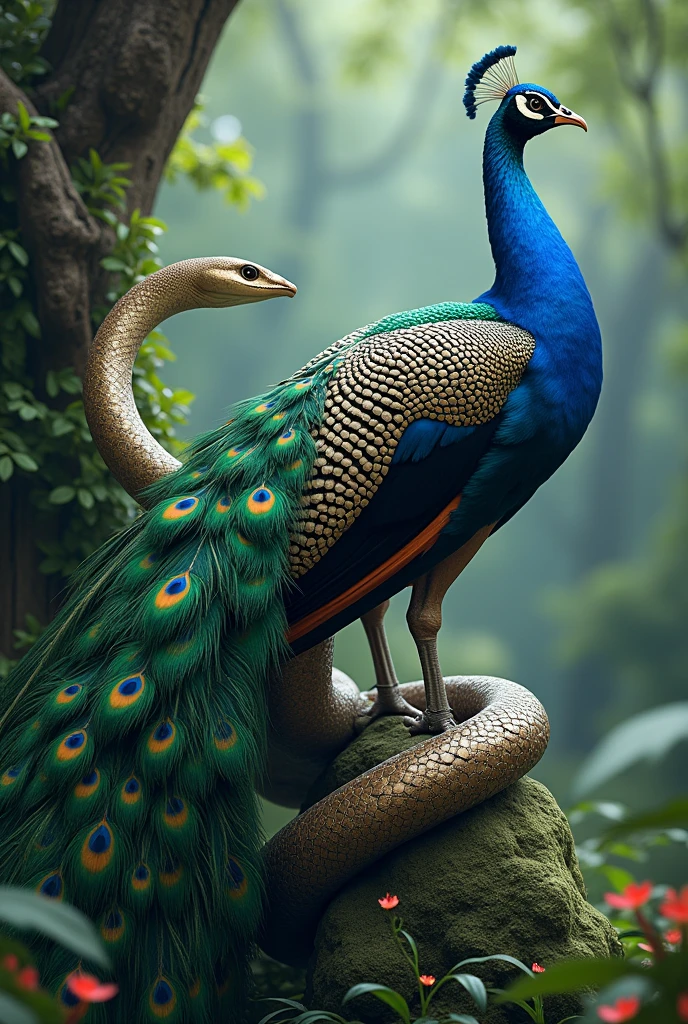 peacock + snake
