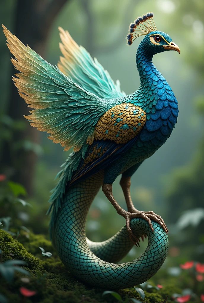 peacock + snake hybrid