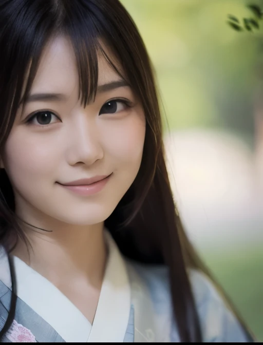 best quality, face focus, soft light, ultra high res, (photorealistic:1.4), RAW photo,(Shinozaki Ai), white skin, kawaii,
1 Japanese girl, solo, cute, (smile), (pupil, lights in the eyes), detailed beautiful face, Medium-sized breasts,(high resolution detail of human skin texture),(long hair),(portrait), upper body, white traditional kimono, no makeup
