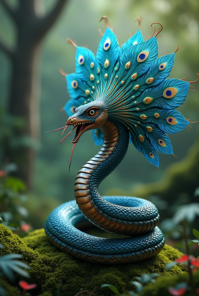 peacock + snake hybrid