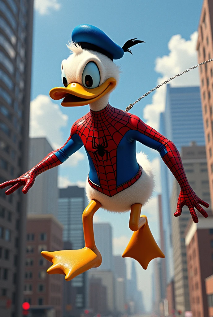Donald duck and spiderman fusion